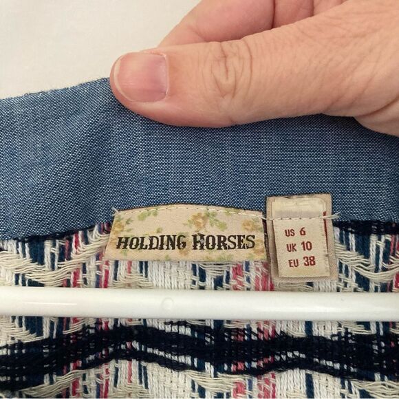 Anthropologie Holding Horses Miette Textured Tunic Fringe Dress Size US 6. EUC! - Picture 8 of 11